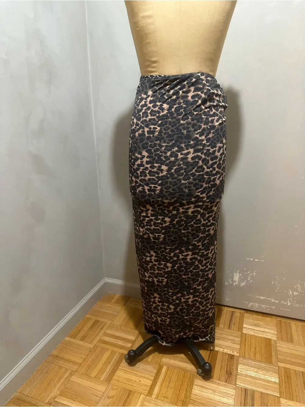 Lioness Leopard Print Maxi Skirt in Brown and Black
